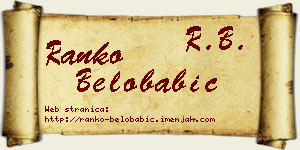 Ranko Belobabić vizit kartica